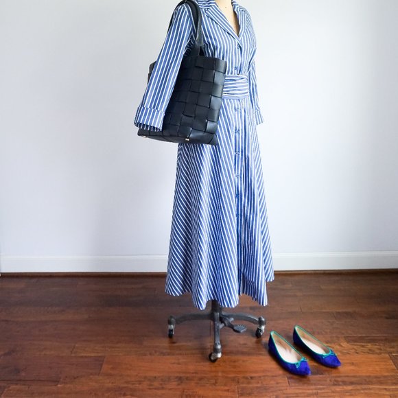 J. Crew Gemma Blue  Suede Flats with Green Trim 7.5 - Picture 11 of 11